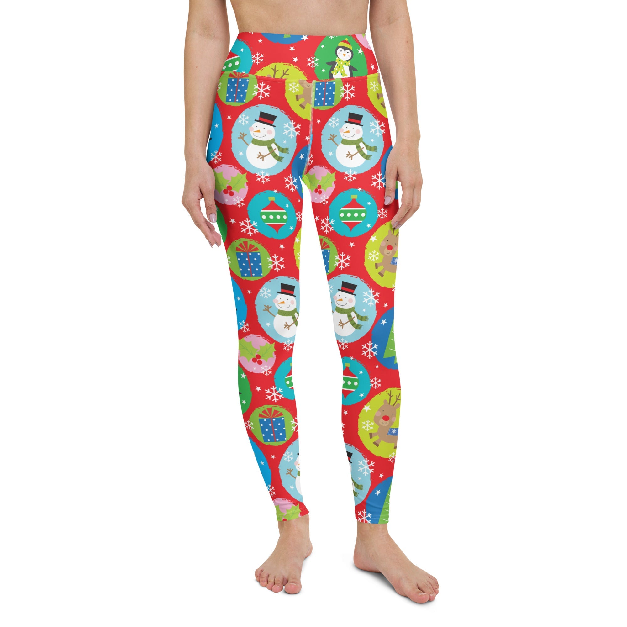 Colorful Holiday Joy Yoga Leggings