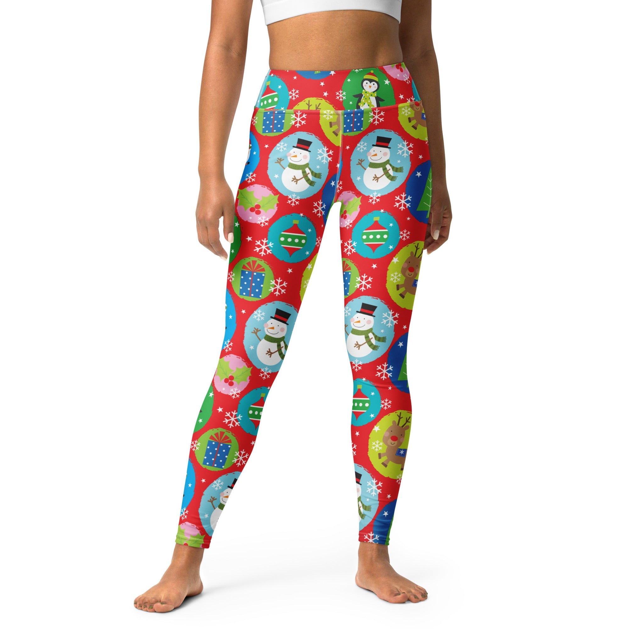 Colorful Holiday Joy Yoga Leggings