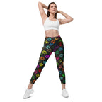 Colorful Paw Pattern Leggings With Pockets