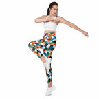 Colorful Rhombus Pattern Leggings With Pockets