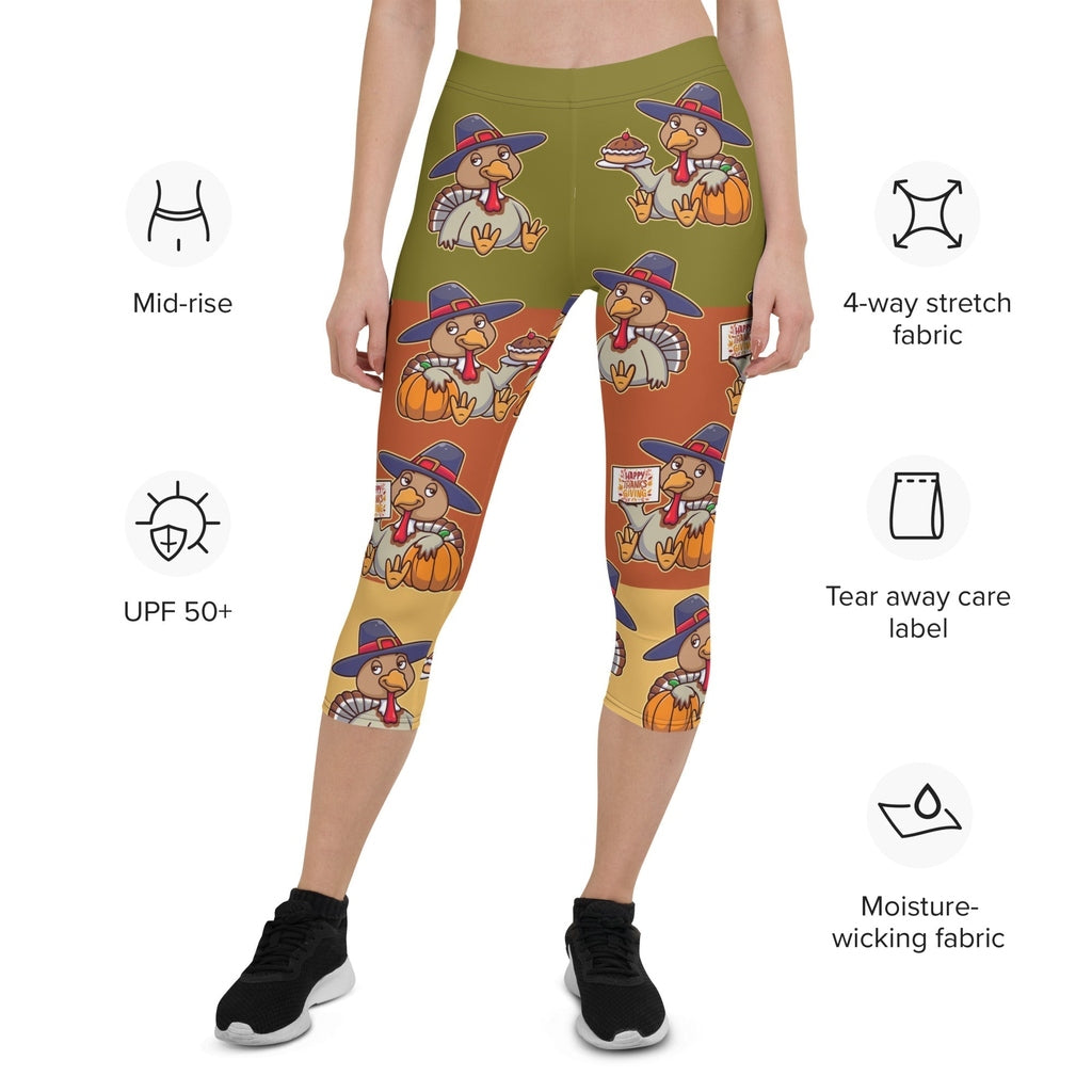 Colorful Turkey Print Capris
