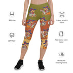 Colorful Turkey Print Capris