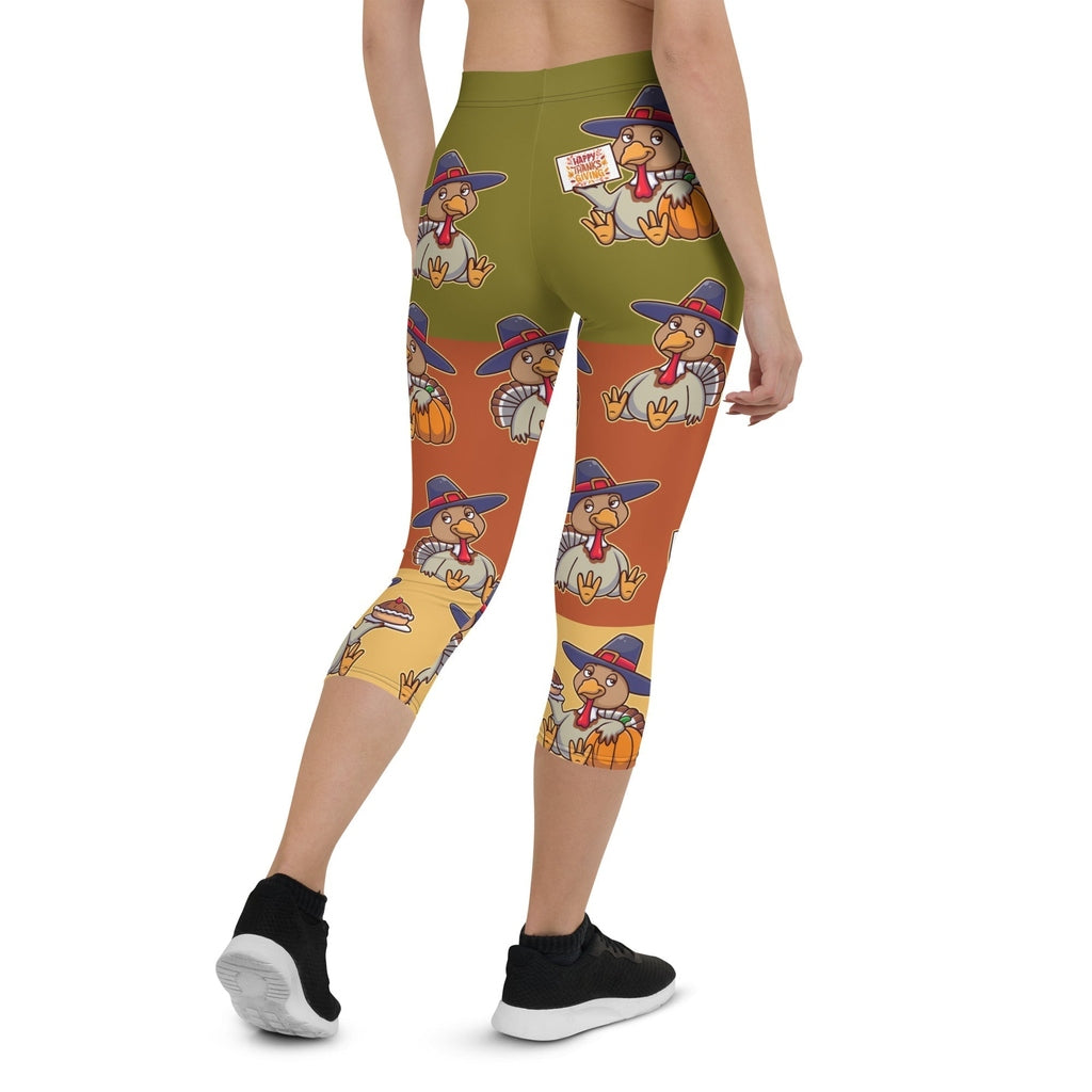 Colorful Turkey Print Capris