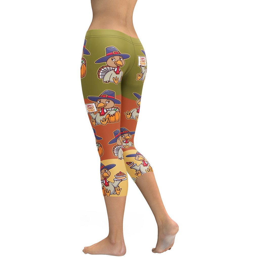 Colorful Turkey Print Capris