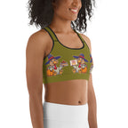 Colorful Turkey Print Sports Bra
