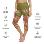 Colorful Turkey Print Yoga Capris
