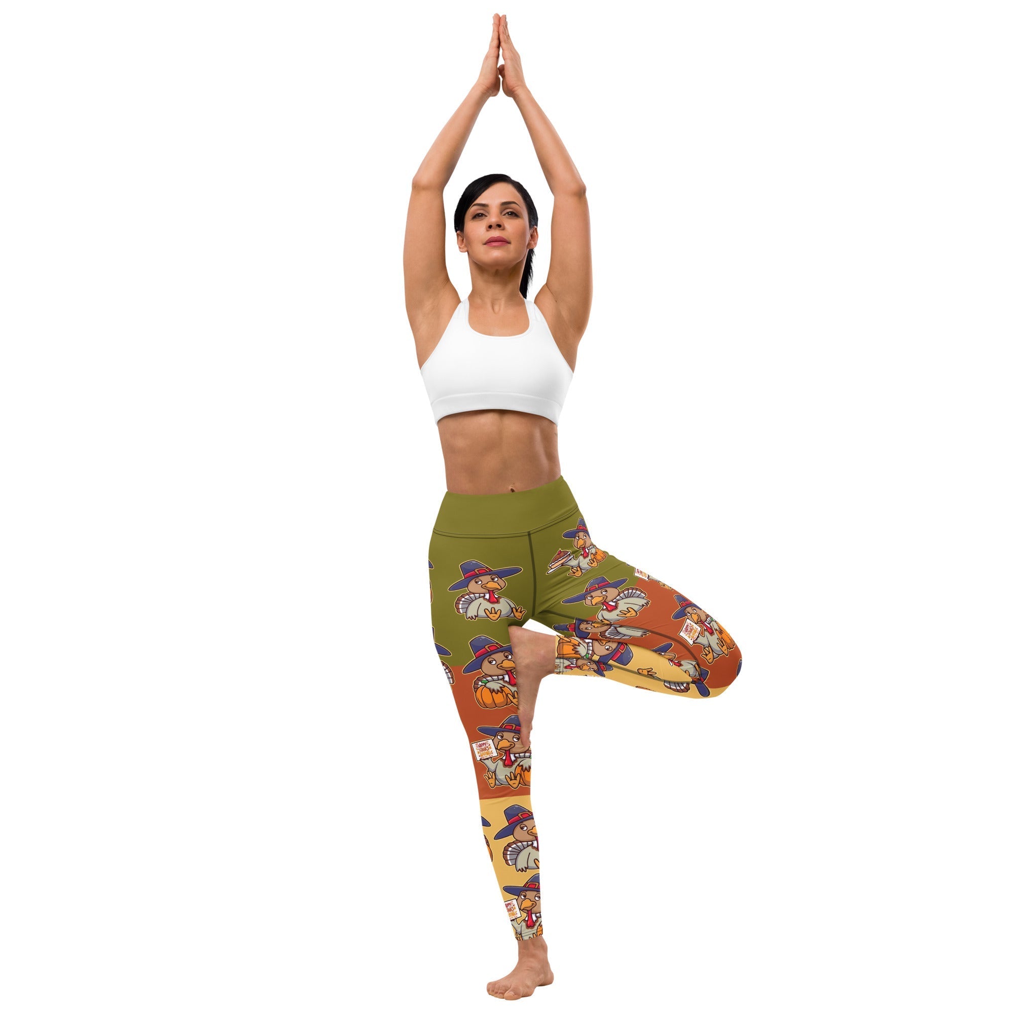 Colorful Turkey Print Yoga Leggings