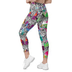 Colorful Zebra Leggings With Pockets
