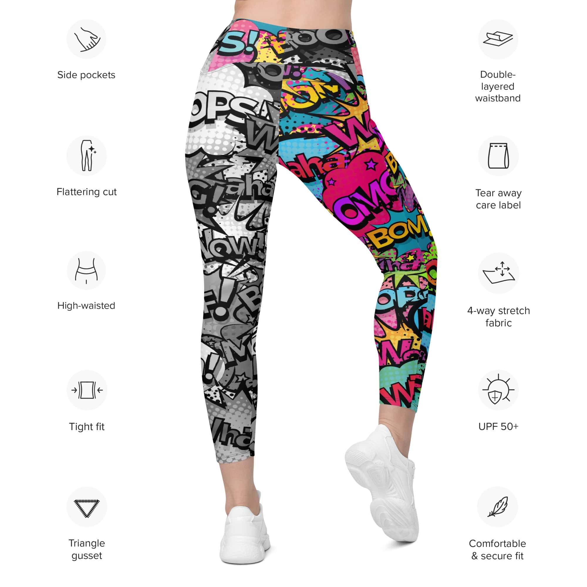 Comic Book Leggings With Pockets