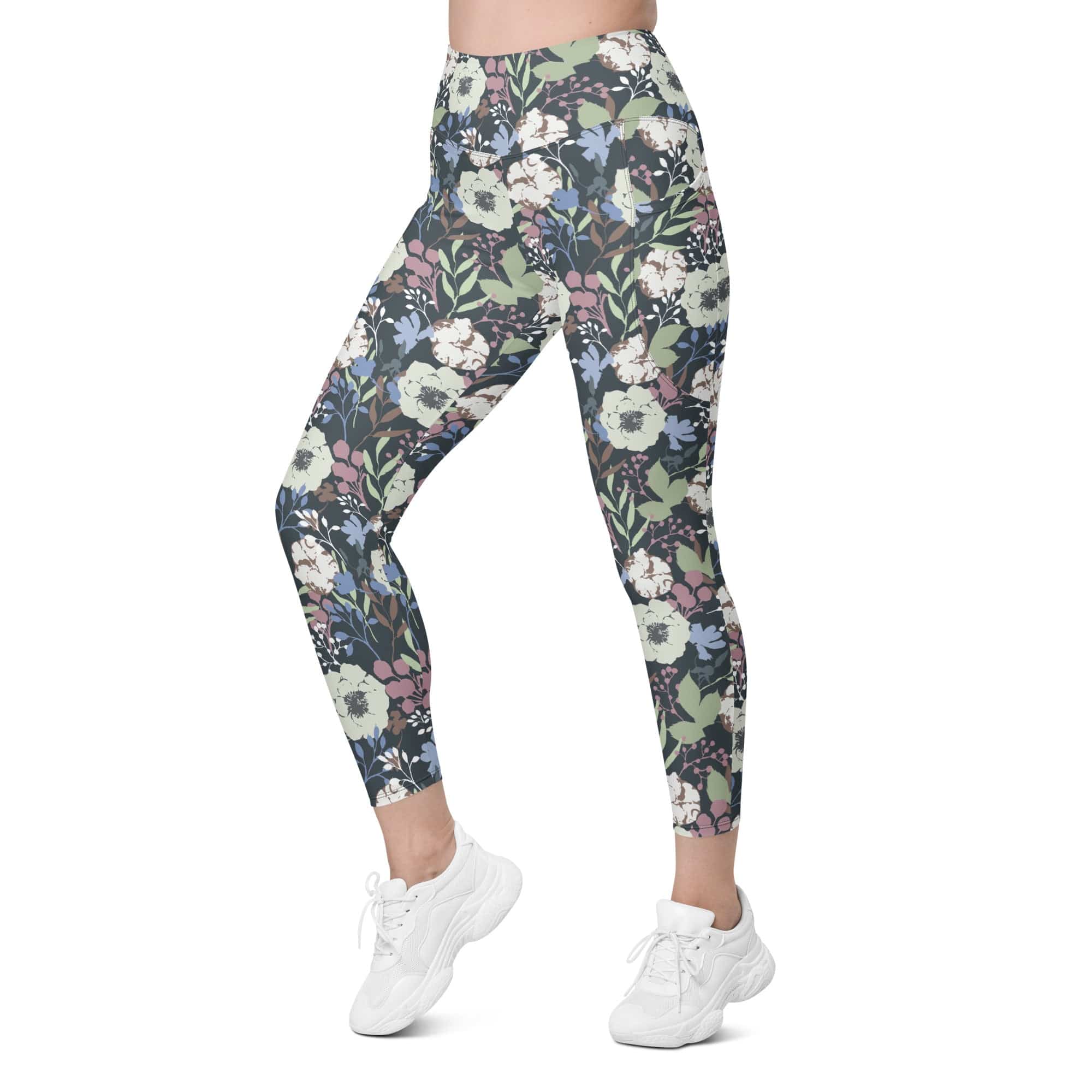 Cool Floral Leggings With Pockets