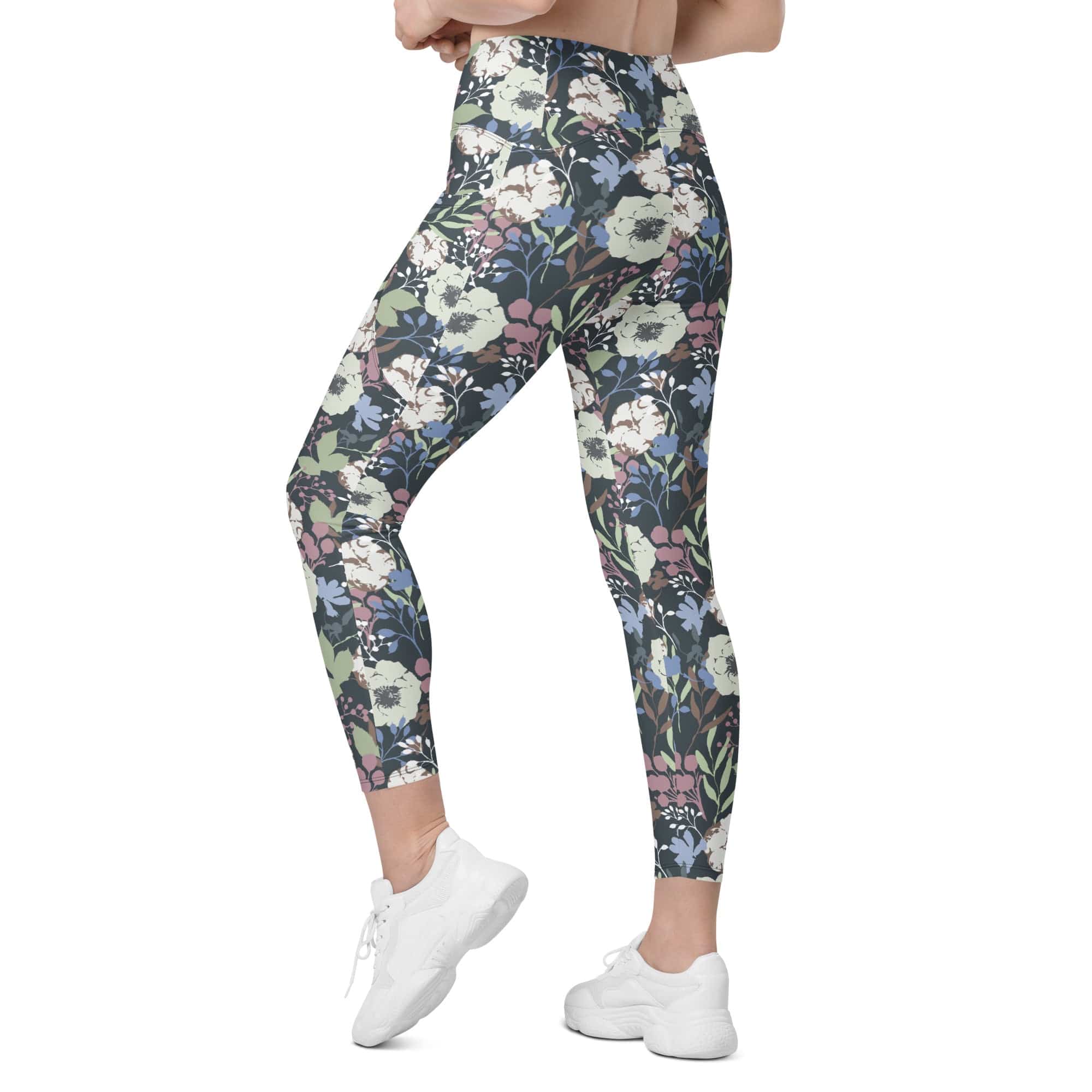 Cool Floral Leggings With Pockets