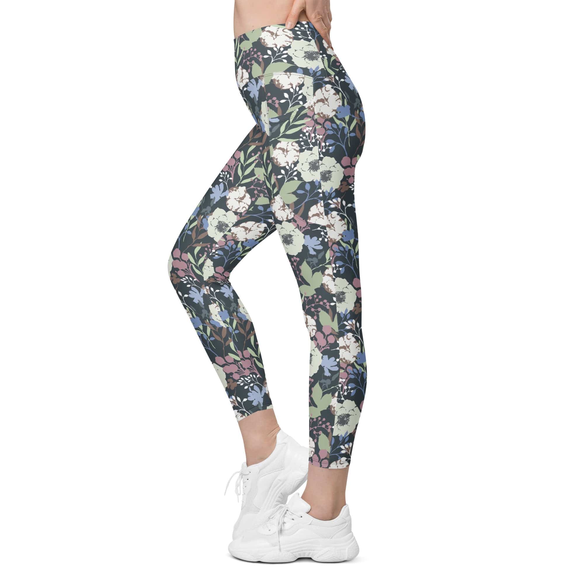 Cool Floral Leggings With Pockets