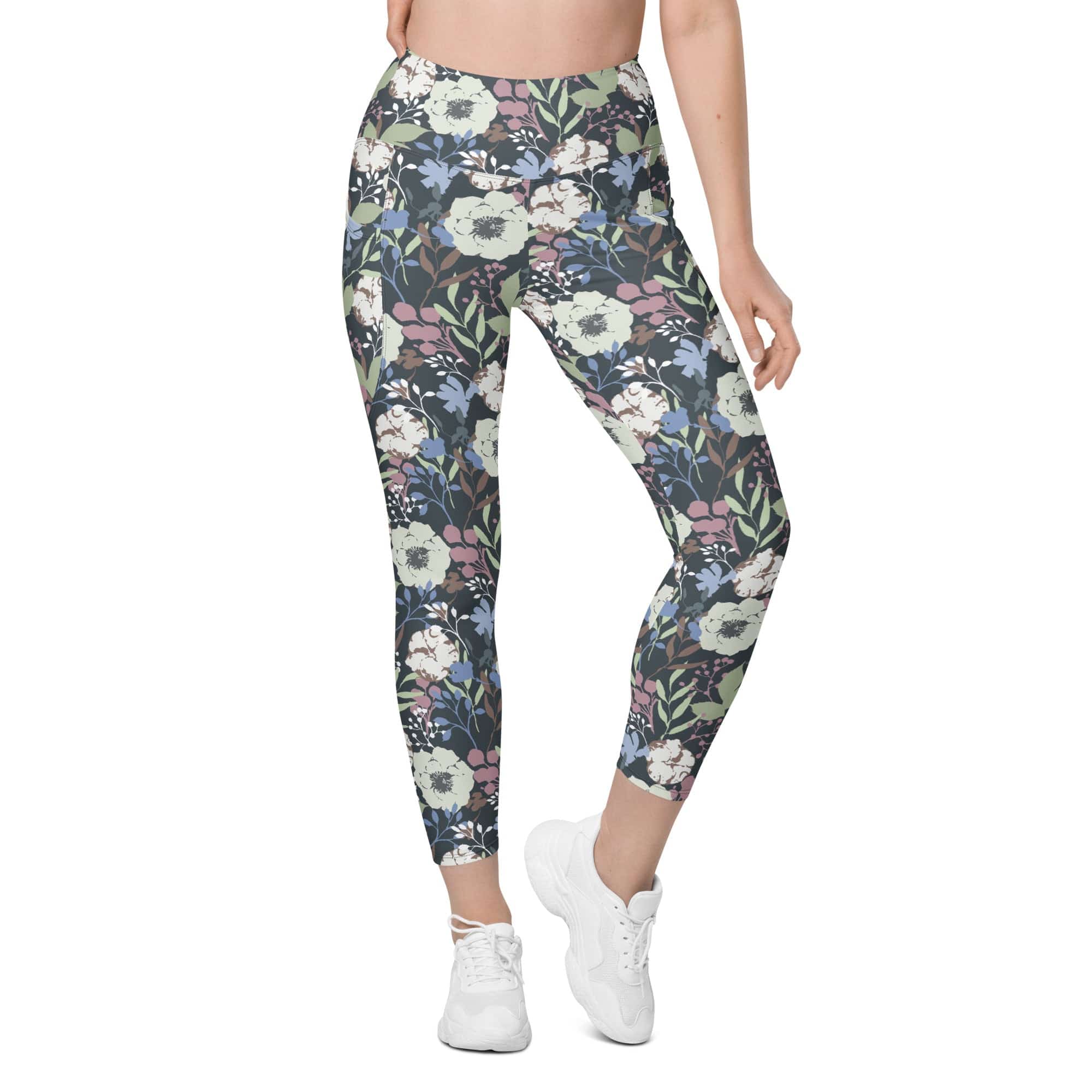 Cool Floral Leggings With Pockets