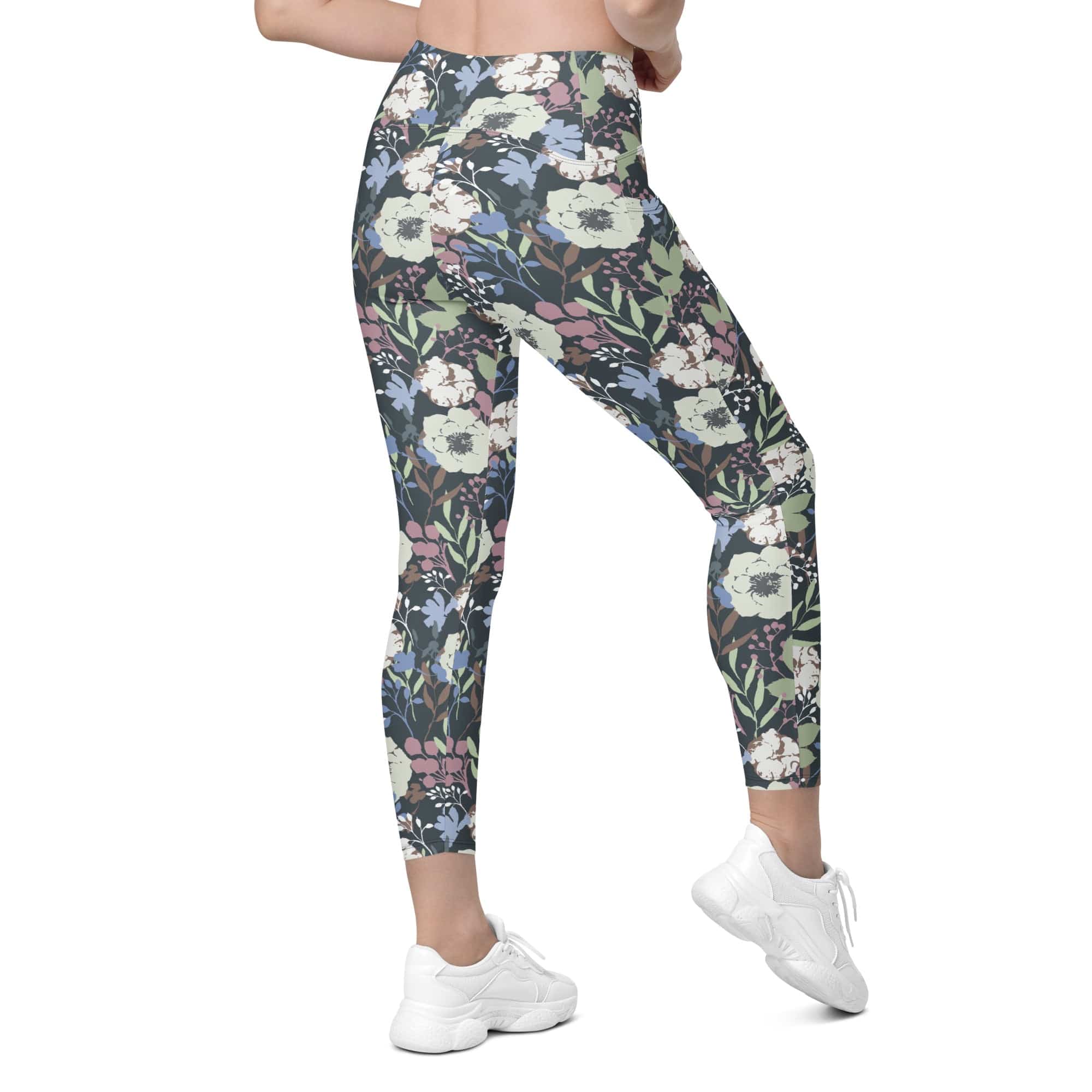 Cool Floral Leggings With Pockets