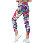 Cool Slogan Leggings With Pockets