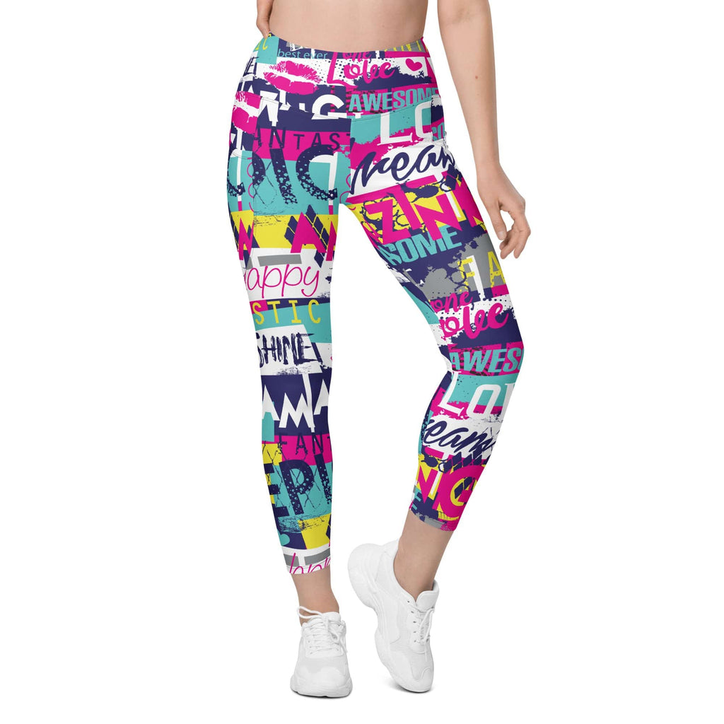 Cool Slogan Leggings With Pockets