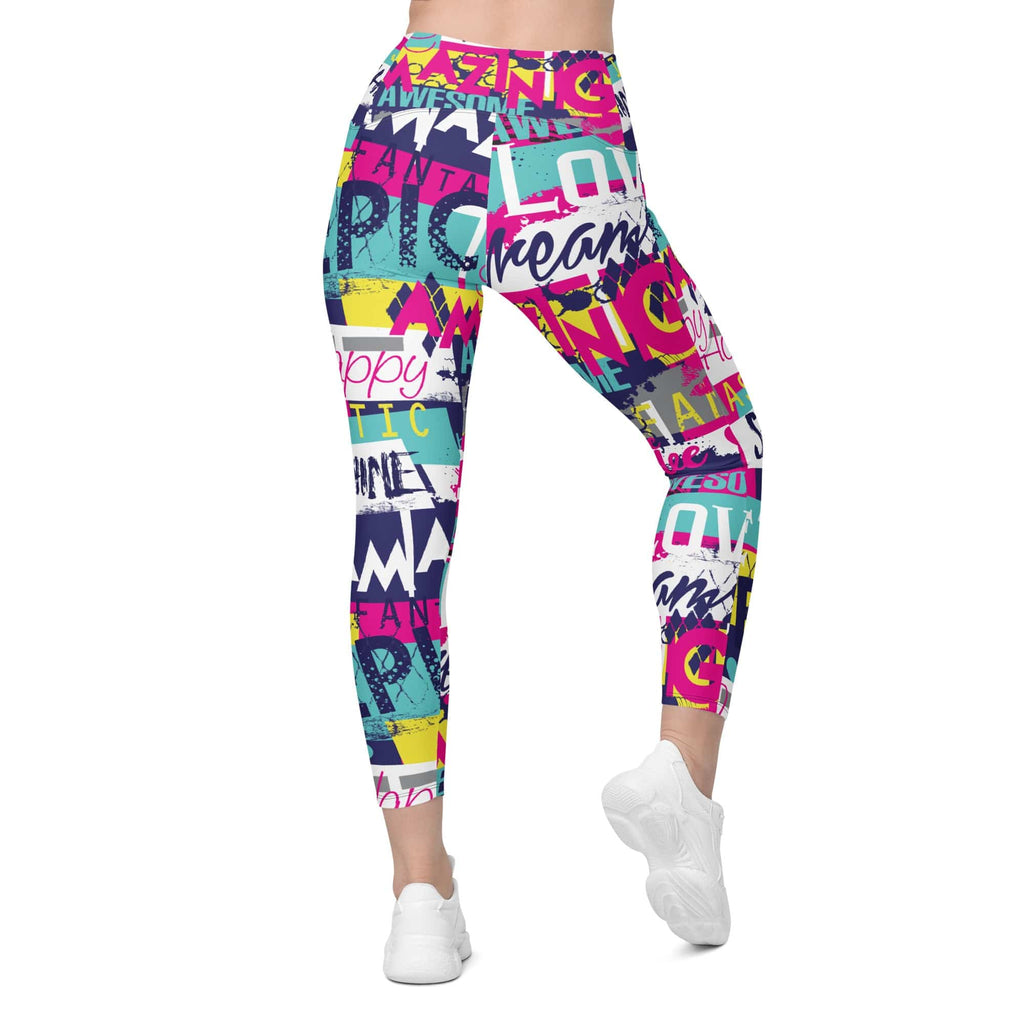 Cool Slogan Leggings With Pockets
