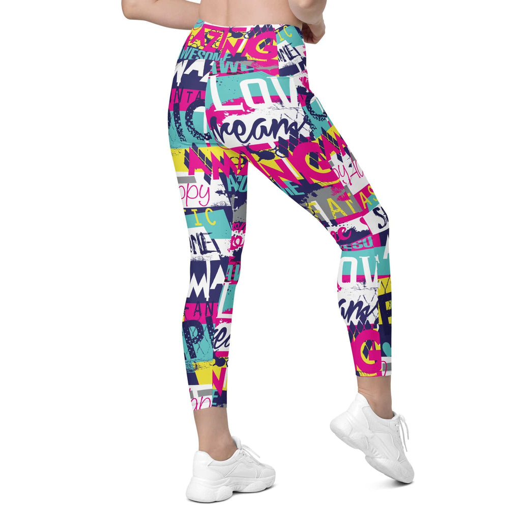 Cool Slogan Leggings With Pockets