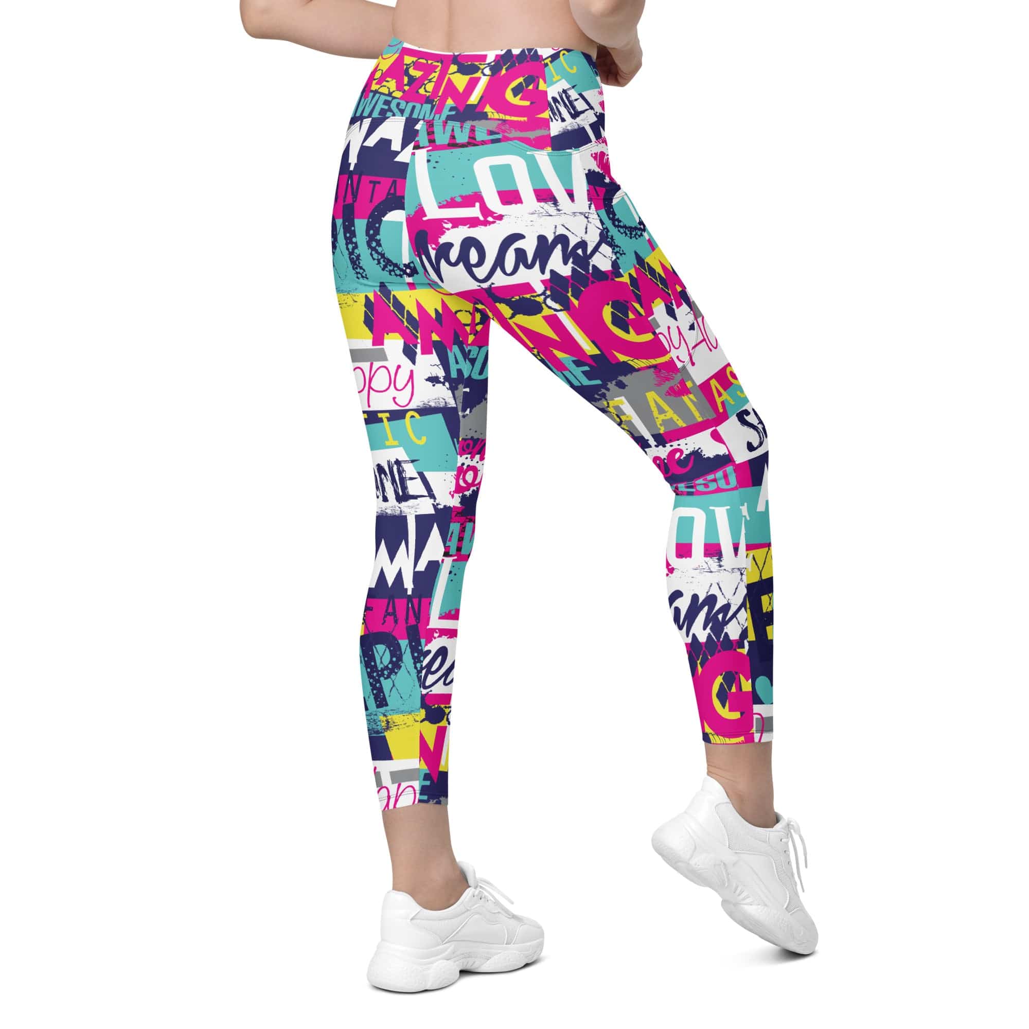 Cool Slogan Leggings With Pockets
