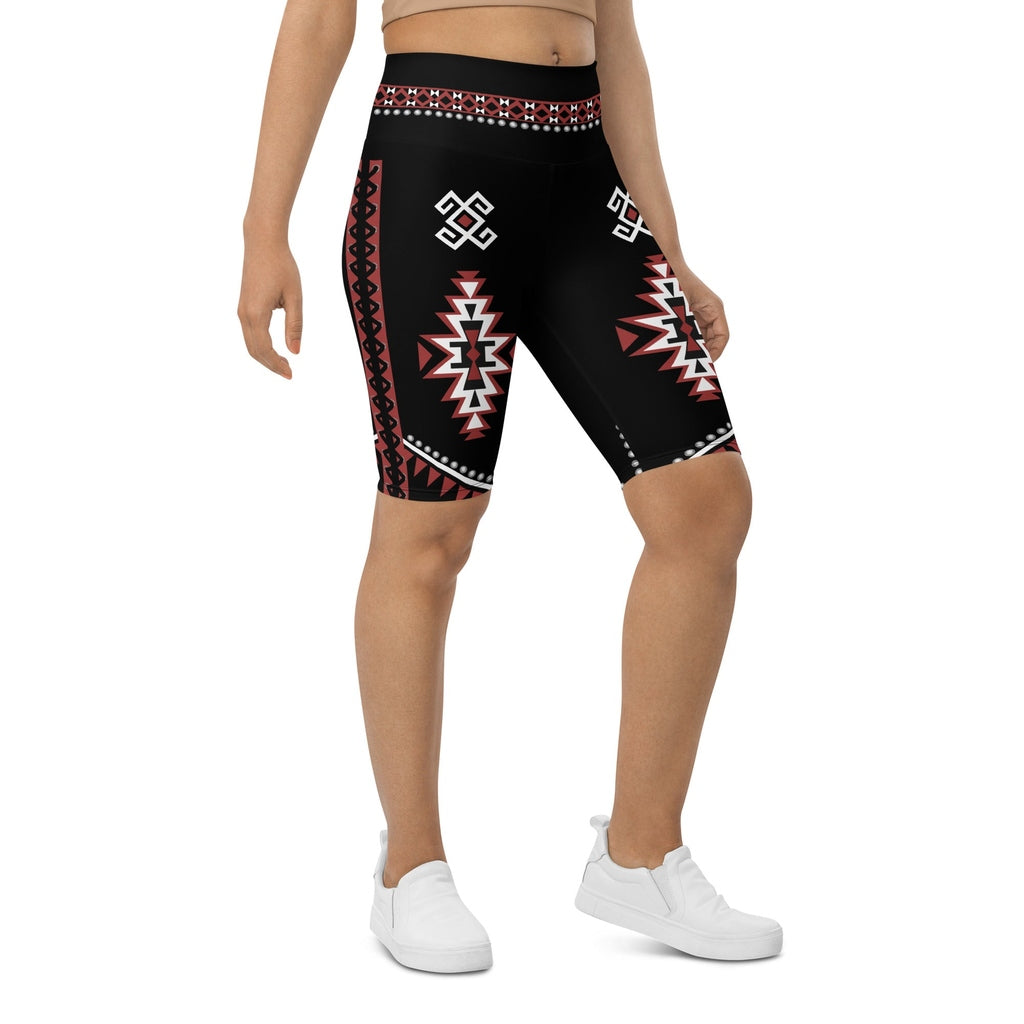 Cowboy Red & Black Biker Shorts
