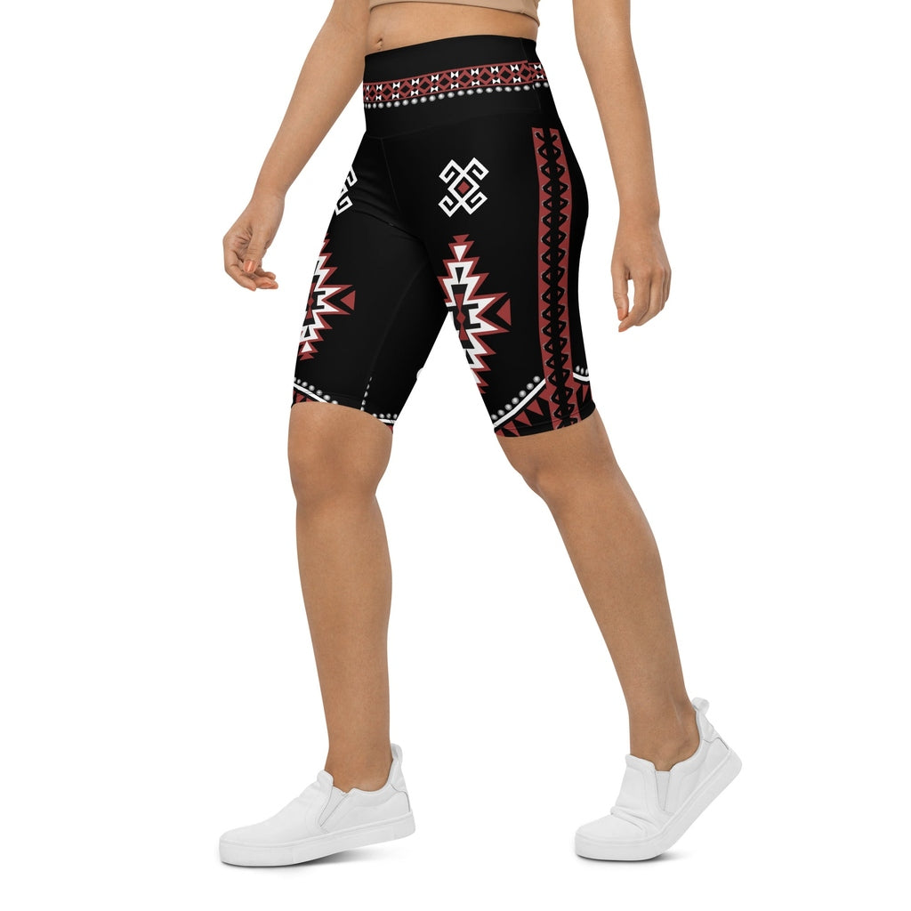 Cowboy Red & Black Biker Shorts