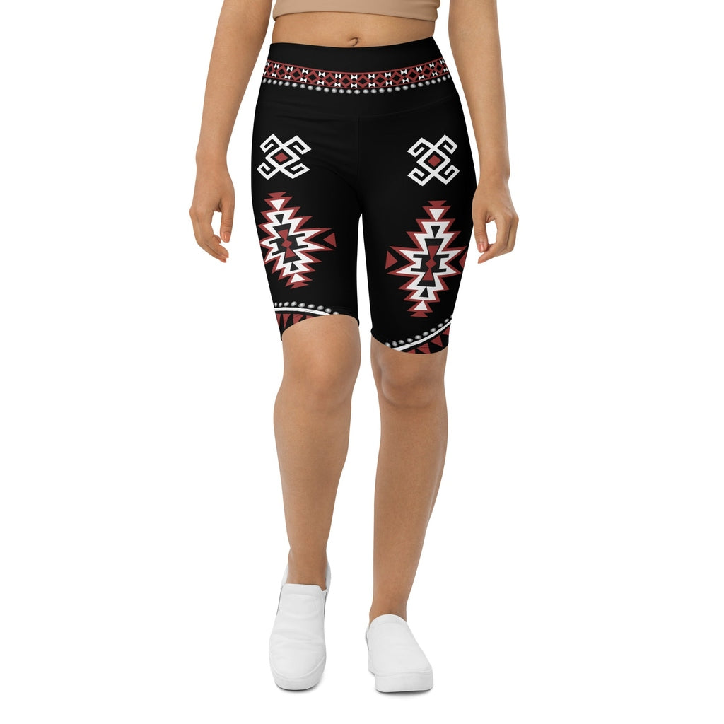 Cowboy Red & Black Biker Shorts