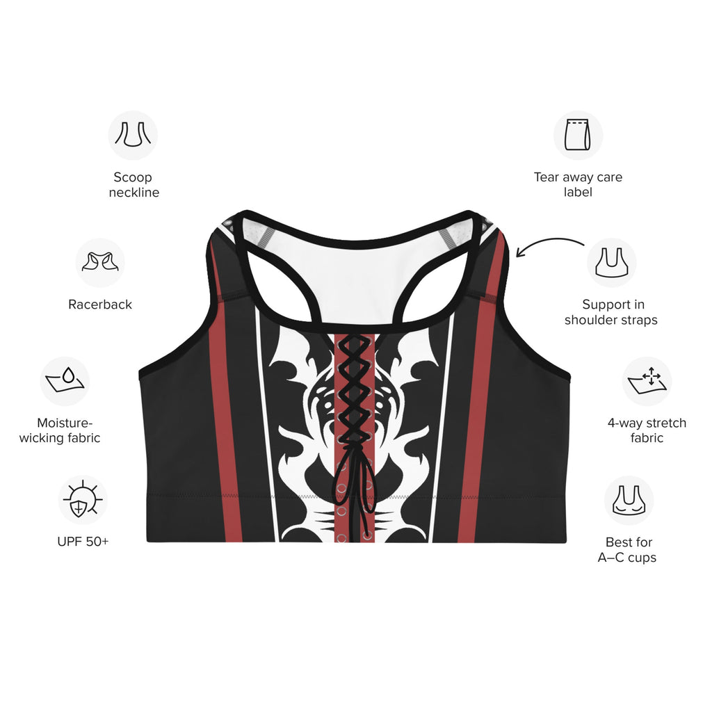 Cowboy Red & Black Sports Bra