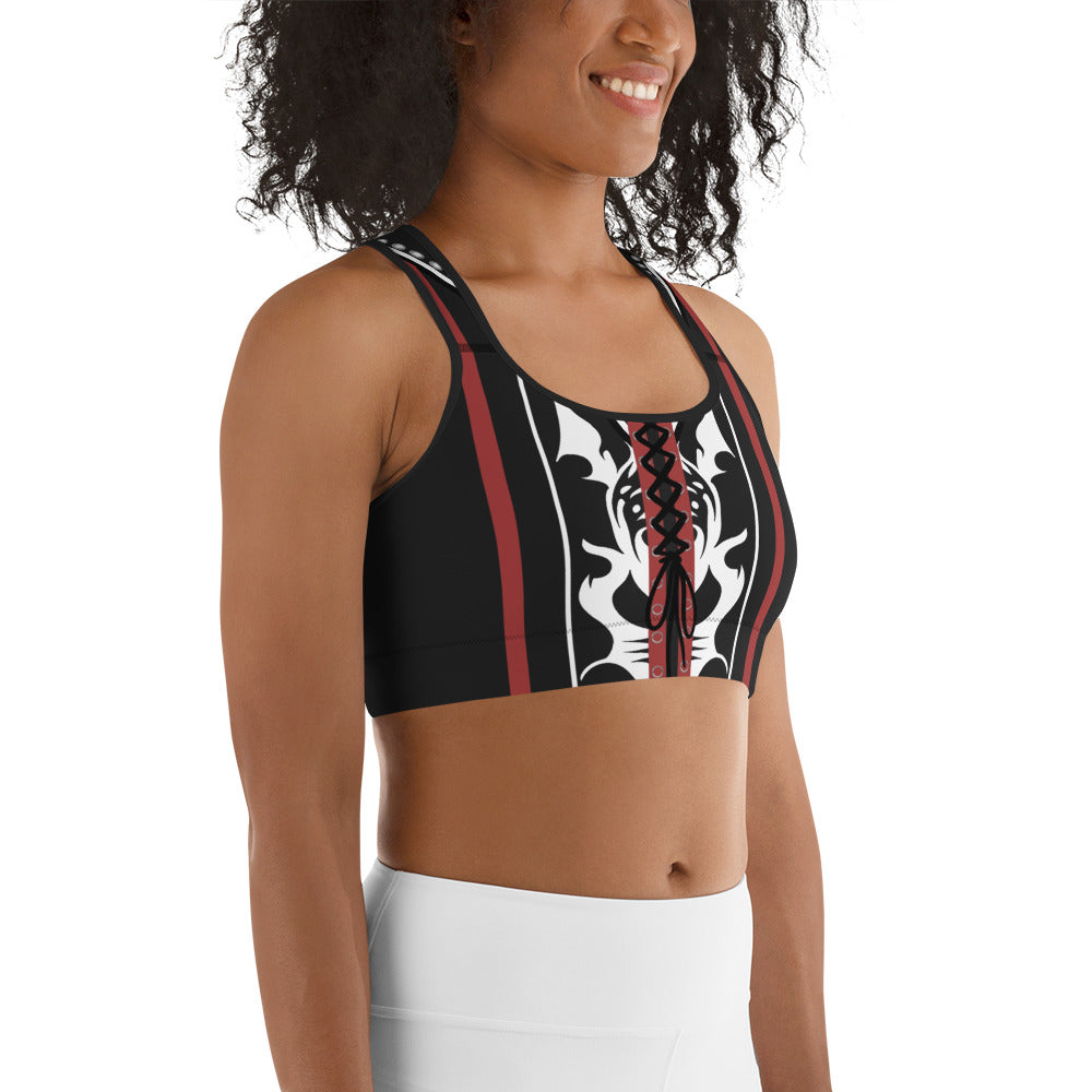 Cowboy Red & Black Sports Bra