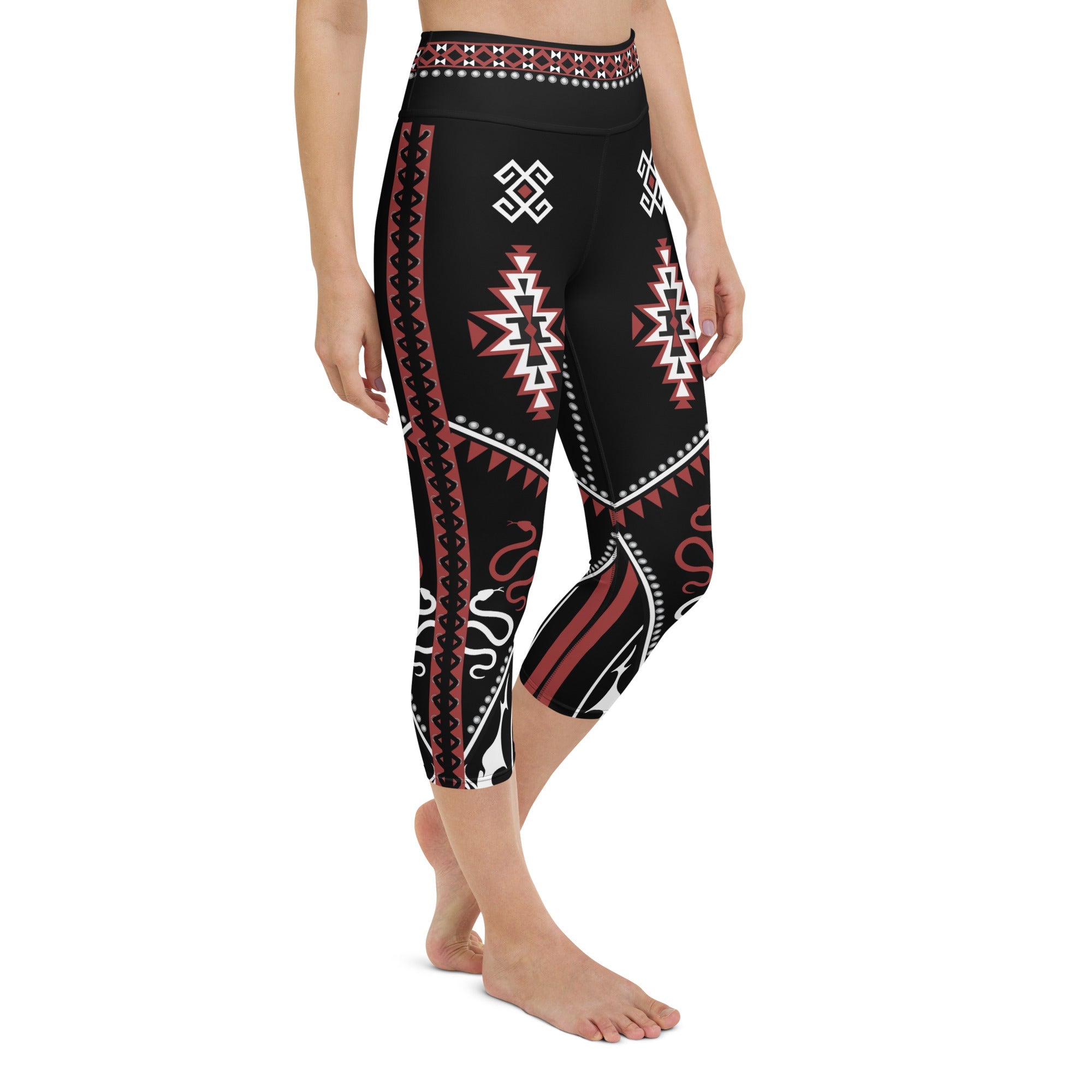 Cowboy Red & Black Yoga Capris