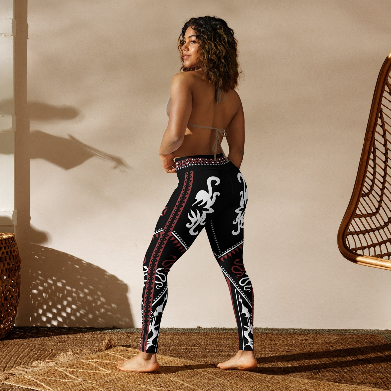 Cowboy Red & Black Yoga Leggings
