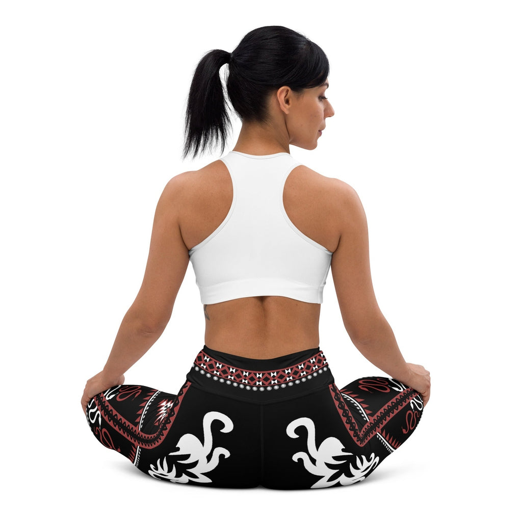Cowboy Red & Black Yoga Leggings
