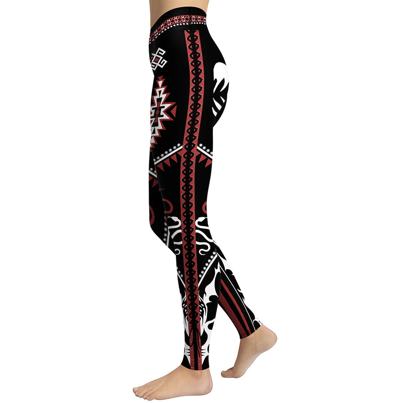 Cowboy Red & Black Yoga Leggings