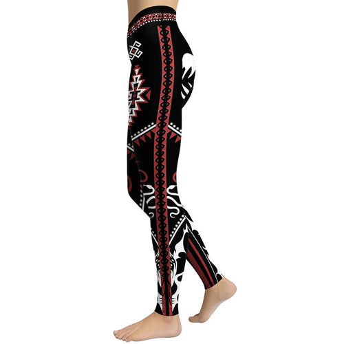 Cowboy Red & Black Yoga Leggings