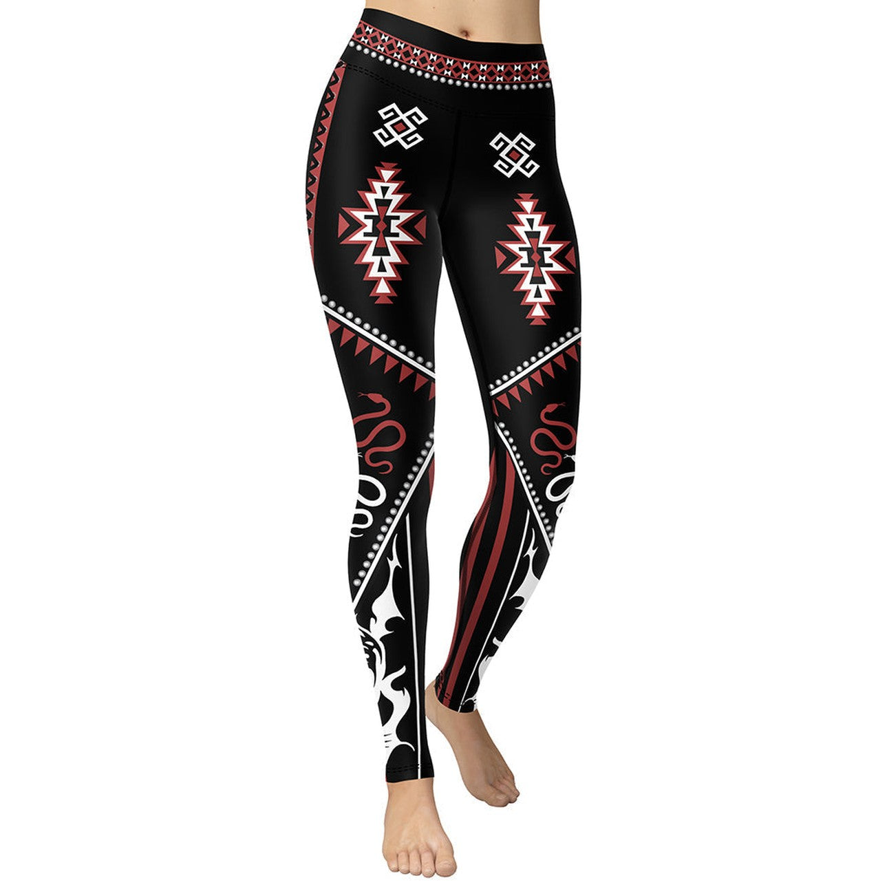 Cowboy Red & Black Yoga Leggings