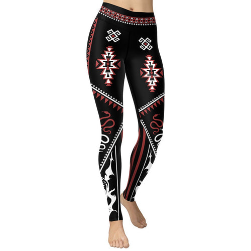 Cowboy Red & Black Yoga Leggings