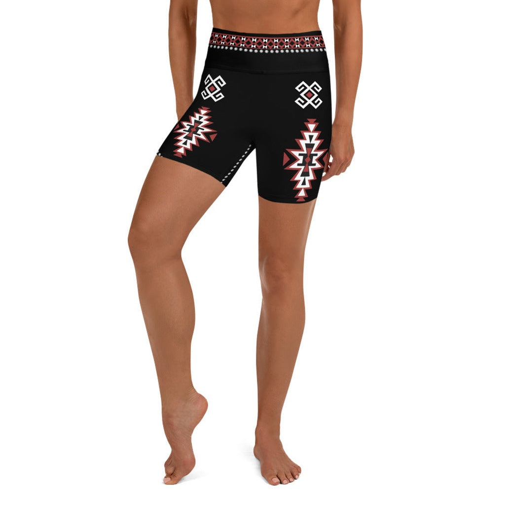 Cowboy Red & Black Yoga Shorts