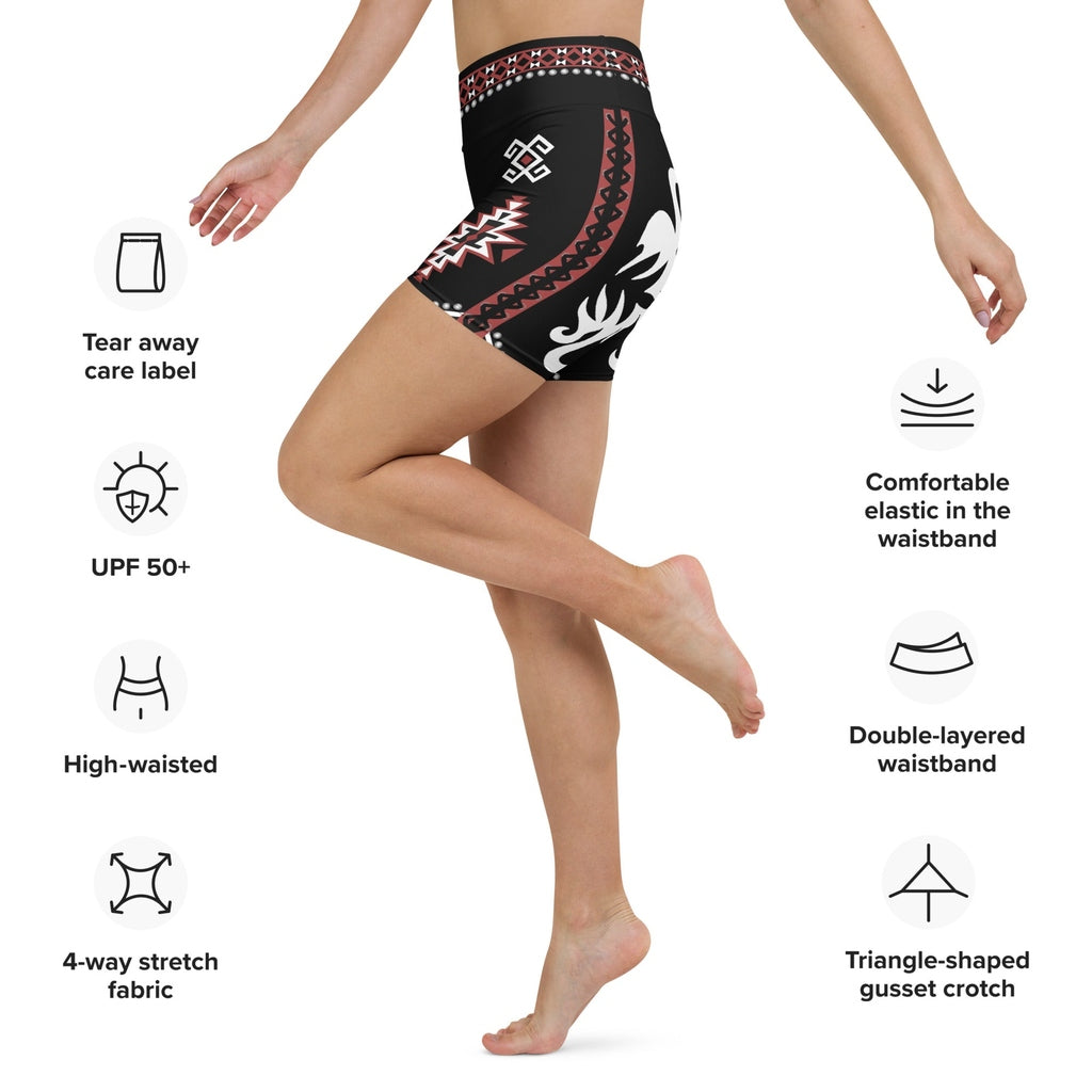 Cowboy Red & Black Yoga Shorts