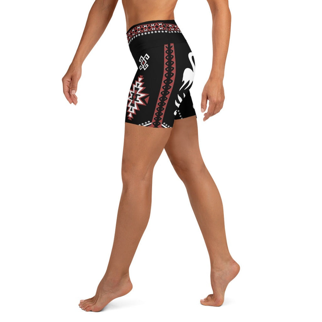 Cowboy Red & Black Yoga Shorts