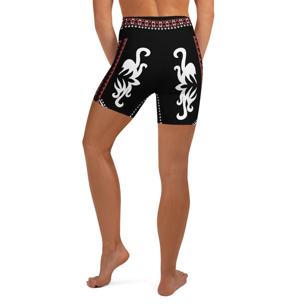 Cowboy Red & Black Yoga Shorts