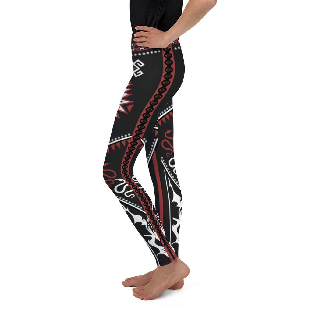 Cowboy Red & Black Youth Leggings