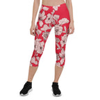 Crimson Hibiscus Capris