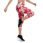 Crimson Hibiscus Capris