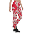 Crimson Hibiscus Leggings