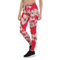Crimson Hibiscus Leggings