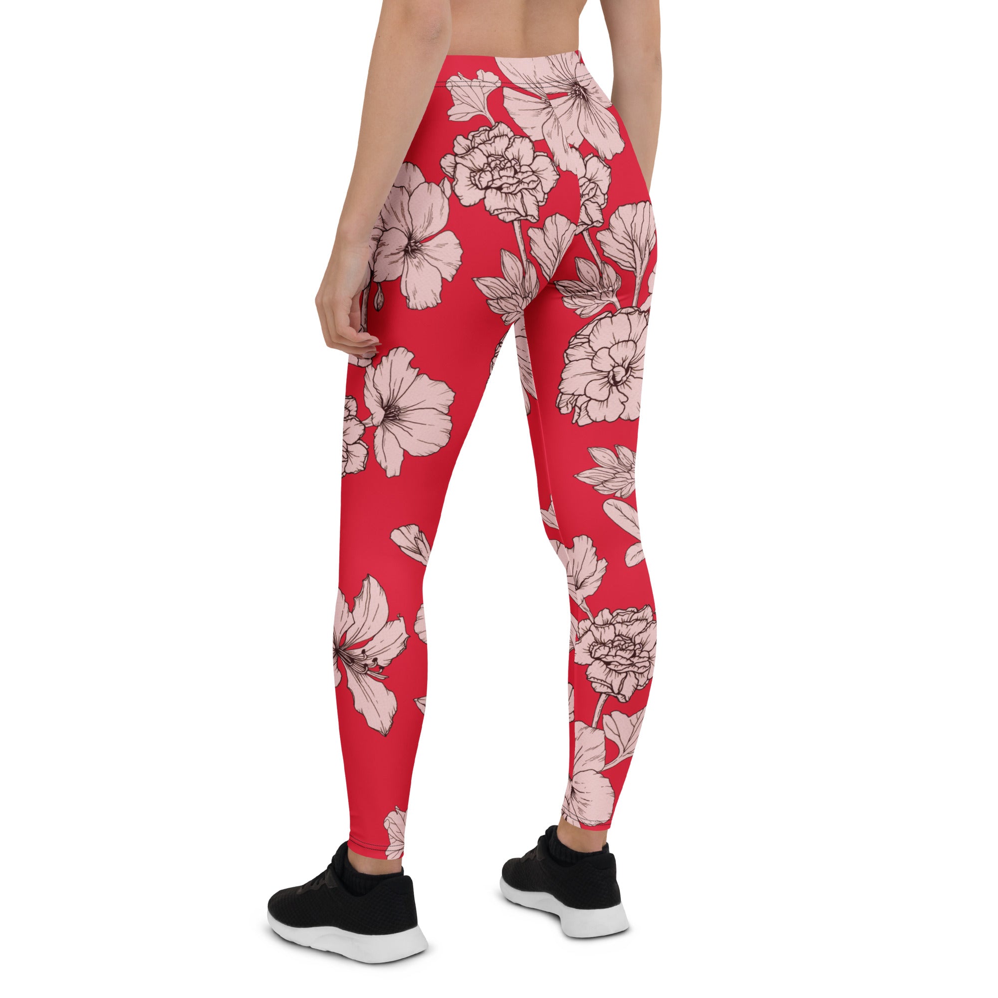 Crimson Hibiscus Leggings