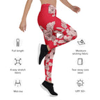 Crimson Hibiscus Leggings