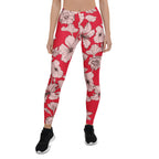 Crimson Hibiscus Leggings