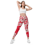 Crimson Hibiscus  Leggings With Pockets