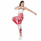 Crimson Hibiscus  Leggings With Pockets
