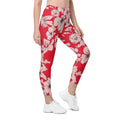Crimson Hibiscus  Leggings With Pockets
